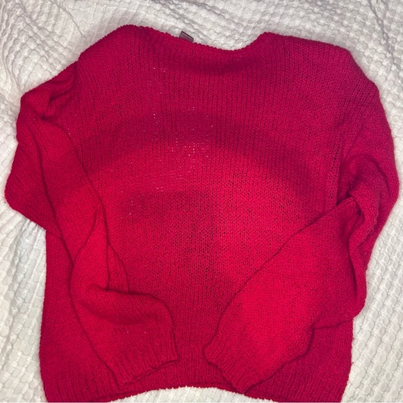 Vintage Worthington Sweater L Petite | Red Floral Knit | 80s 90s Retro Korea - Picture 4 of 9